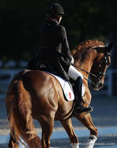 French Rachel Bastady warming up Fandango d'Arx in the morning sun