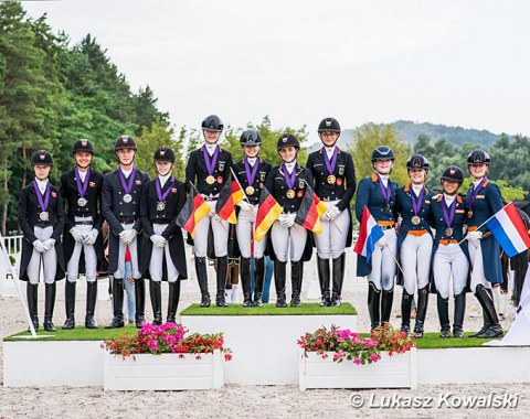 The junior team podium