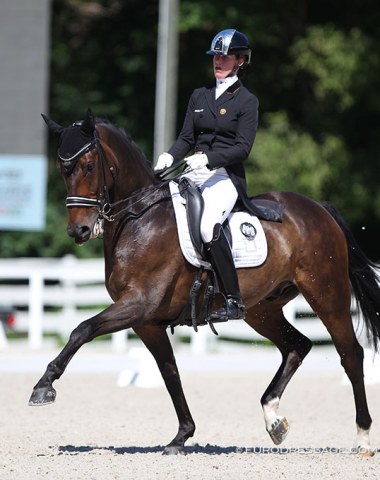 Laura Luyten on the home bred Lamborghini J2L. This pair trains with Brecht d'Hoore