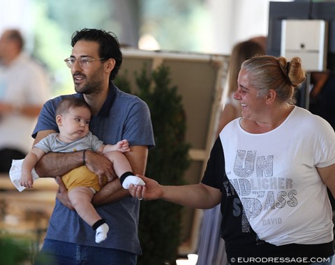 Jazmin Yom Tov's brother Tom with his baby