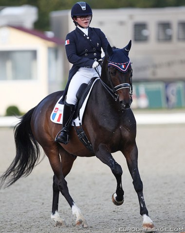 French Cloe Jawurek on the Belgian warmblood Gayento van het Bloemenhof (by Samba Hit II x Ritmeister)