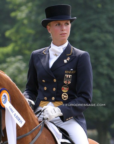 Jessica von Bredow-Werndl in her young riders' time. 2005 in Verden