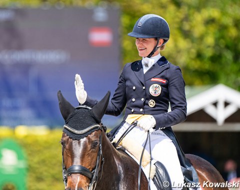 Pia Gabriel waves to the spectators which were allowed in small doses at the CDI-W Mariakalnok