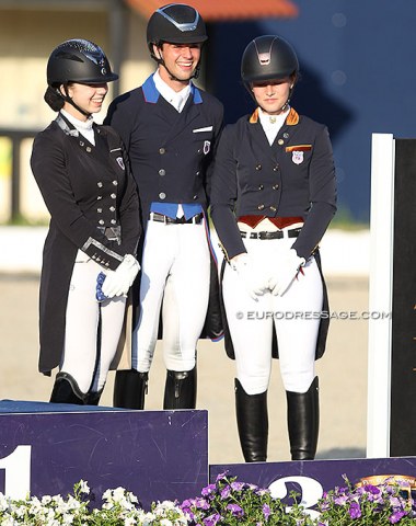 Third place on the podium: Katherine Mathews, Christian Simonson, Melanie Doughty