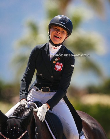 Polish Tatiana Bierieznow is all smiles after her test