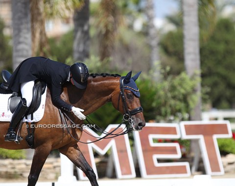 Belgian Clara Collard had an outstanding ride on Escape and scored 71.529% but that could easily have been more, like judge Ringmark gave (73.971)