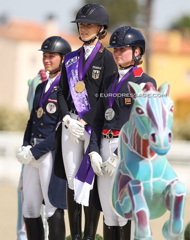 The junior riders kur podium