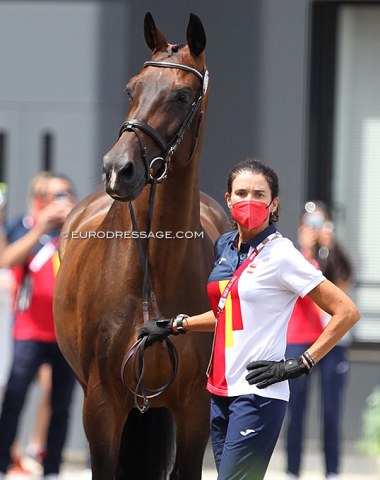 Spain's 2004 Olympic Games individual bronze medal winner Beatriz Ferrer-Salat with Elegance