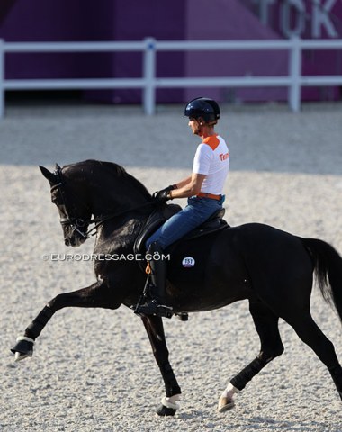 The ever popular Edward Gal on his newest Grand Prix horse, Total U.S. (by Totilas x Sir Donnerhall)