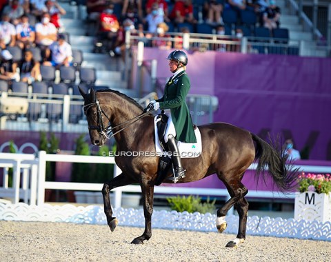 Not a team, but just one individual for Ireland in Tokyo: Heike Holstein on the home bred Sambuca. Ireland's team trainer Johann Hinnemann nowhere to be seen