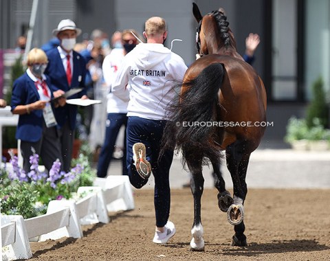 Gareth Hughes (GBR) and Sintano van Hof Olympia have synchronized hind leg action