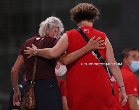 Danciera's owner Ingrid Thøgersen (left) gets a hug