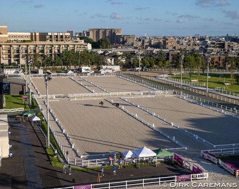 The training and warm-up arenas