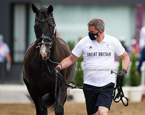 The very last horse to go in the horse inspection was Charlotte Fry's stallion Everdale. Owner Gert-Jan van Olst presented the stallion himself as he can play around a bit in the trot up