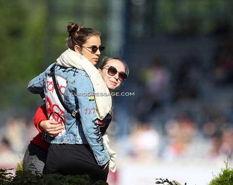 Canadian team rider Naima Moreira Laliberte rooting for her team mates