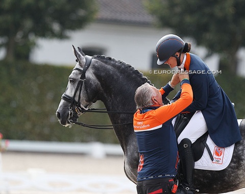 Trainer Leunis van Lieren with his number one student Thamar Zweistra 