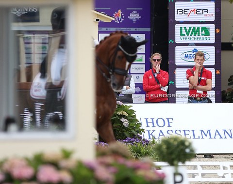 Danish team trainer Nathalie zu Sayn-Wittgenstein and Bachmann's groom Lars Seefeld