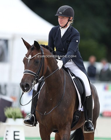 Hof Kasselmann's Nicole Wego on her home bred Quiana (by Quaterstern x Rubinstern Noir)