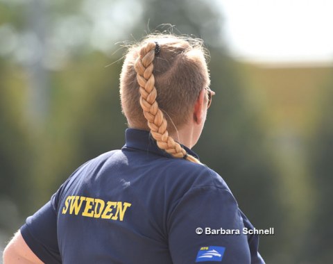 Kittel's groom Marie Johansson sporting a braid