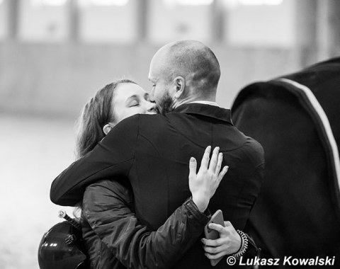 Sharangovich gets a post-test kiss