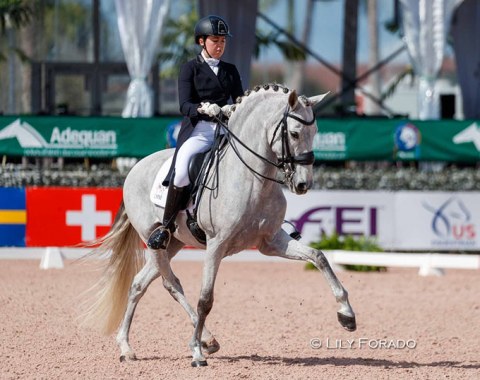 Kerrigan Gluch competing in the CDI Big Tour on Mejorano HGF at the CDI Wellington, week 3 USPRE week