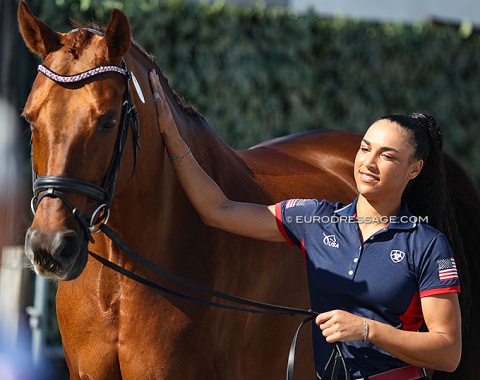 Anna Buffini is not riding Fiontini in Wellington this week, but second GP horse Davinia la Douce