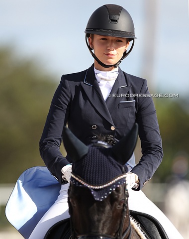 Lillie Keenan, U.S. show jumping team rider, is proven she is multi-talented and competing in dressage too at national level. Well done!