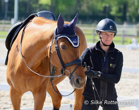 Cadre Noir rider Nadège Bourdon and the Hanoverian mare Rhapsodie IFCE who is trained in Saumur.