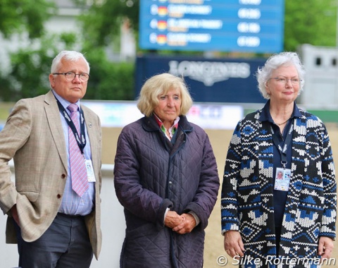 The judging team of John Robinson (GB), Eva-Maria Bachinger (AUT) and Hanneke Geritsen (NL).