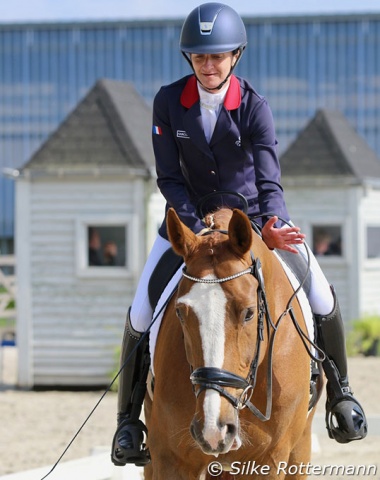 France’s grade I Paralympian Anne Frédérique Royan and her cute cooperative Hanoverian Quarterboy LH 