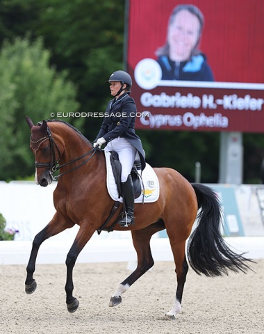 Riding for Cyprus, German born Gabriele Kiefer on Ophelia (by Blue Hors Rosoff x Ragazzo)