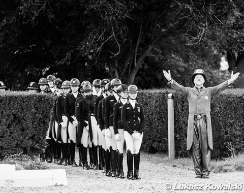 Ringmaster Pedro Cebulka lines up the kids for the prize giving