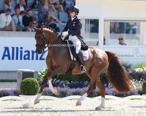 American Katie Duerrhammer (née Johnson) and Kylee Lourie's Quartett (by Quaterback x Dream of Glory)