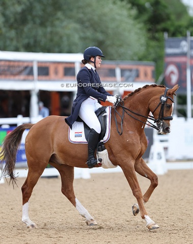 British based Croatian Kaya Probst on the 20-year old Hanoverian Rotspon's Rockin (by Rotspon x Forrest xx)