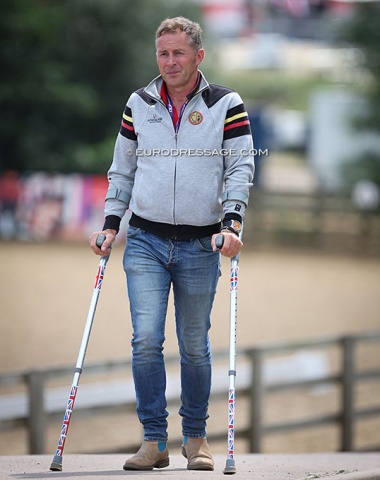 Belgian team captain Alain Rauw pulled his hamstrings in Hartpury running up the hill