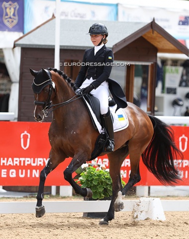 Ukraine's Anastasiya Sakovych on the Ukrainian bred and Westfalian registered 10-year old jumping bred Westfalian mare Crumel (by Captain Fire x Landino)