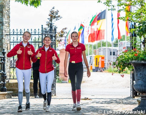 Three of the four selected German team riders for the 2022 Euros: Lilly  Collin, Mia Allegra Lohe, Georgina Kraft