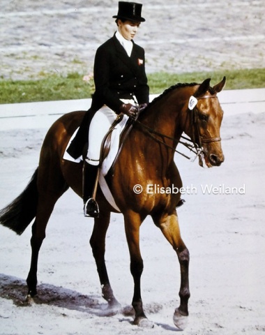Legendary Jennie Loriston-Clarke from Great Britain showed her 1972 and 1976 Olympic horse Kadett. The petite brown gelding was a Trakehner crossbred by Goodie xx and the horse which brought her the first international win.