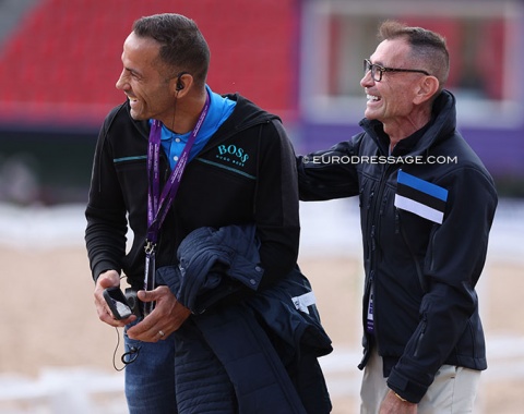 Alexandre Ayache and horse-owner and investor Karim Barake share a laugh