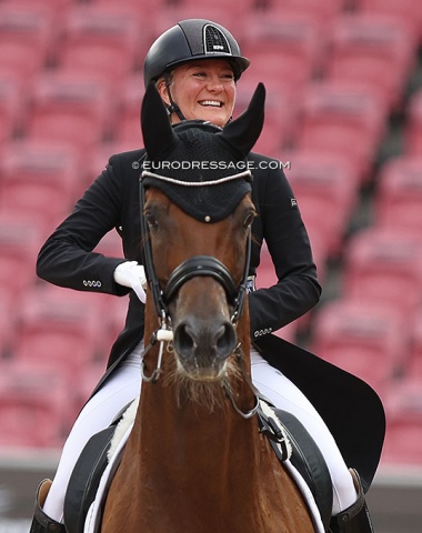 Stella Hagelstam on Mount St John KOM Fairy Tale. The horse was originally intended as a successor for Charlotte Dujardin's Valegro