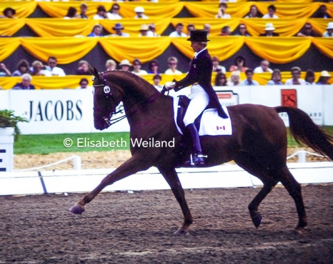 The host was riding herself: Eva-Maria „Evi“ Pracht, the late daughter of Josef Neckermann, rode the Hanoverian Lyogen on the Canadian team which came a surprising 5th.