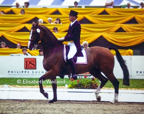 Second World championships for Dutch Bert Rutten who this time rode Robby, an 11-year-old Dutch gelding by Doruto x Eufraat x Uron. Two years later Robby was shown by Irishman James Walsh at the Olympics in Seoul.