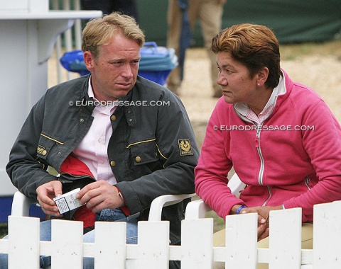 Student Falk Rosenbauer and trainer Karin Rehbein. Rosenbauer was last seen in the international arena in 2013 on Hohe Lufts Ramstein. The now 73-year old Rehbein last competed in the CDI ring in 2014.