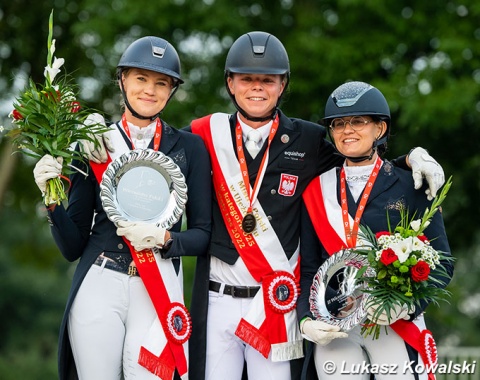 The Polish U25 Championship podium: Aleksandra Lesner, Filip Kowalski, Klara Woznicka