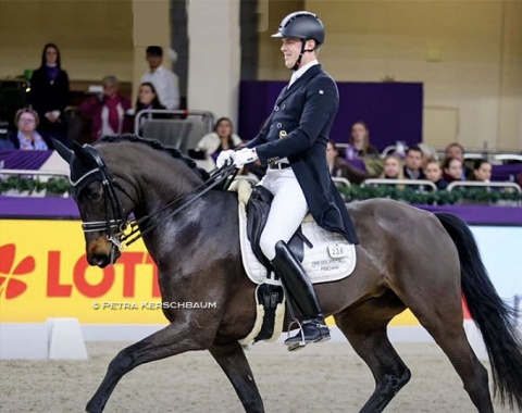Lukas Fischer and Querida Mia (by Quotenkonig x Ravallo) finish 9th with 70.902%. The pair improved considerably after the first round. 