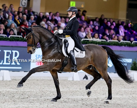 Ralf Kornprobst on the Trakehner bred Cayenne RS (by Imperio x Kaiserdom), owned by Roland Böhmisch & Sylvie Christina Bender