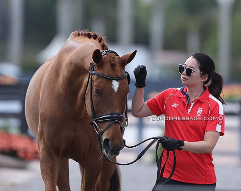 Singapore's Caroline Chew with Tribiani