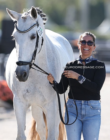 Ana Daniela Siberio with the Lusitano Horqiedea