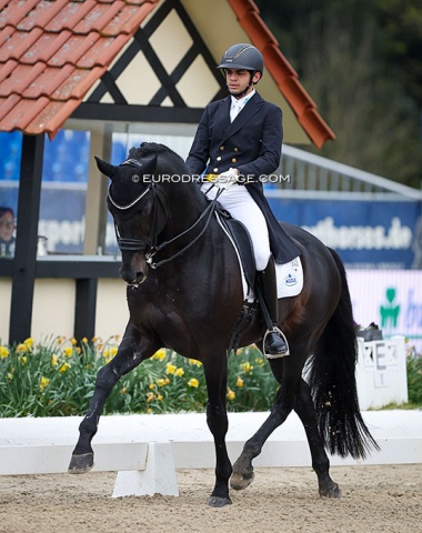 Juan Rodriguez Carvajal has a good schoolmaster in his employer's Marina Meggle's 17-year old Boston (by Johnson x Partout)