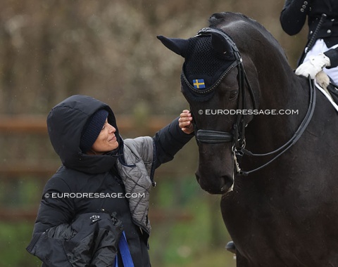 Christina Thunberg patting Diva